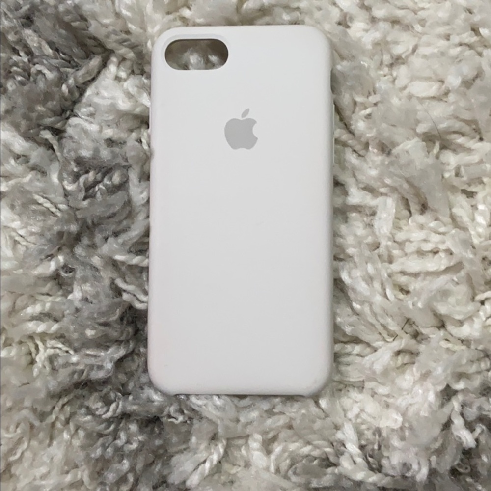 White Apple Silicone Phone Case- 8/7